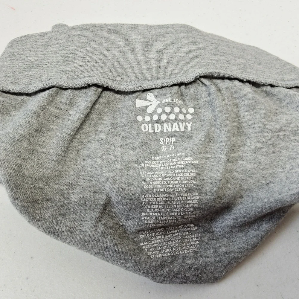 Old Navy Skirt Kids Small 6-7 Gray Cotton Spandex Elastic Waist Mini Casual
